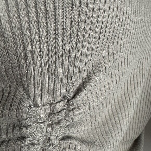 Ruched Side Tie Ribbed Knit Crop Top In Sage‎ Green By Heart & Hips - Size M - Picture 2 of 5